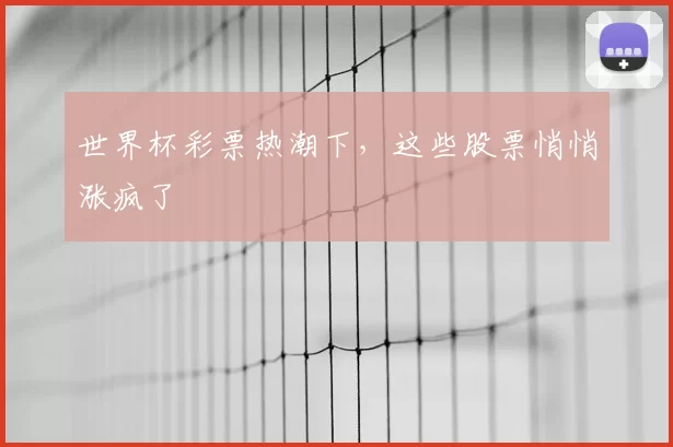 世界杯彩票热潮下,这些股票悄悄涨疯了